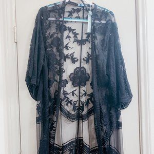 Black Lace Kimono